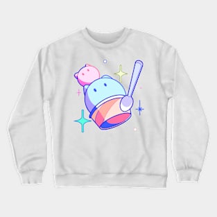 Neon Cat Ice Cream and Spoon Crewneck Sweatshirt